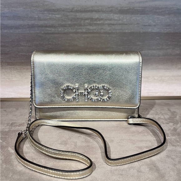 Jimmy choo calfskin crossbody bag with chain new with tag - Picture 2 of 6
